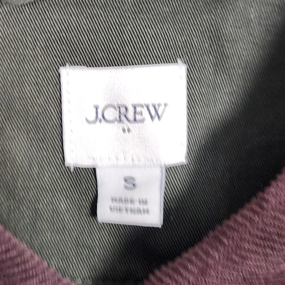 J Crew Field Jacket Womens Small Green Treated Cotton Corduroy Collar Snap - Picture 5 of 15
